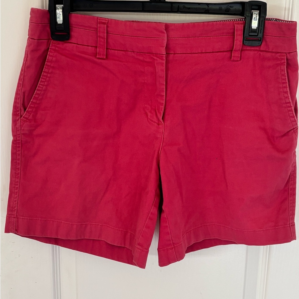 Cambridge Dry Goods Dark Pink Chino Bermuda Shorts 97% Cotton Women’s size 2